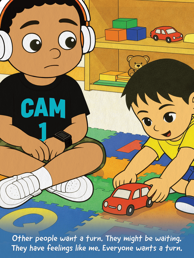 Taking Turns page preview showing an early turn-taking moment