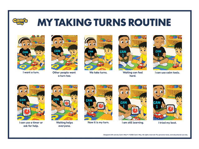 Taking Turns Routine Visual printable preview