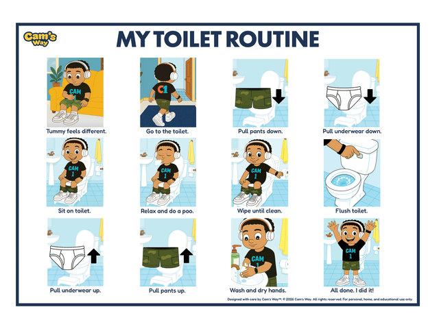 My Toilet Routine Visual printable preview