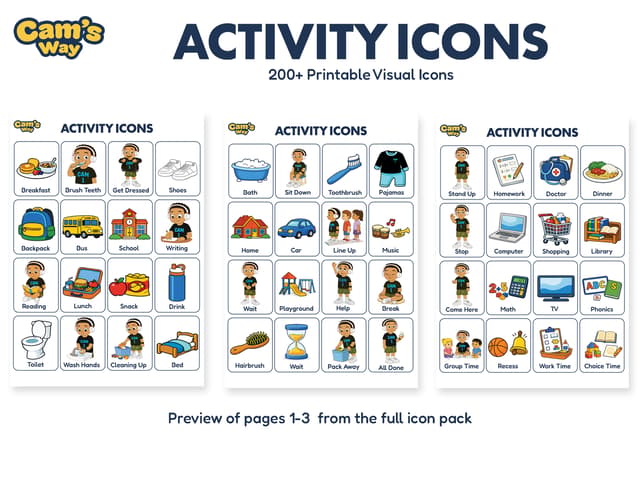 First Then Board printable visual support preview 3