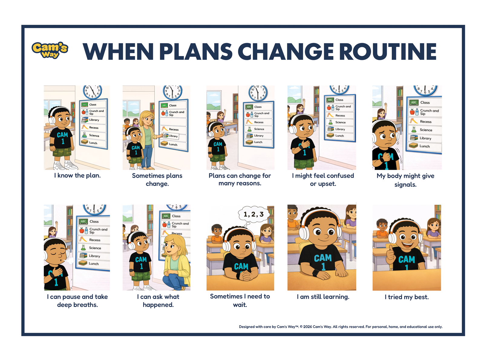 Routine Visuals Printables | Calm Step-By-Step Support | Cam’s Way ...